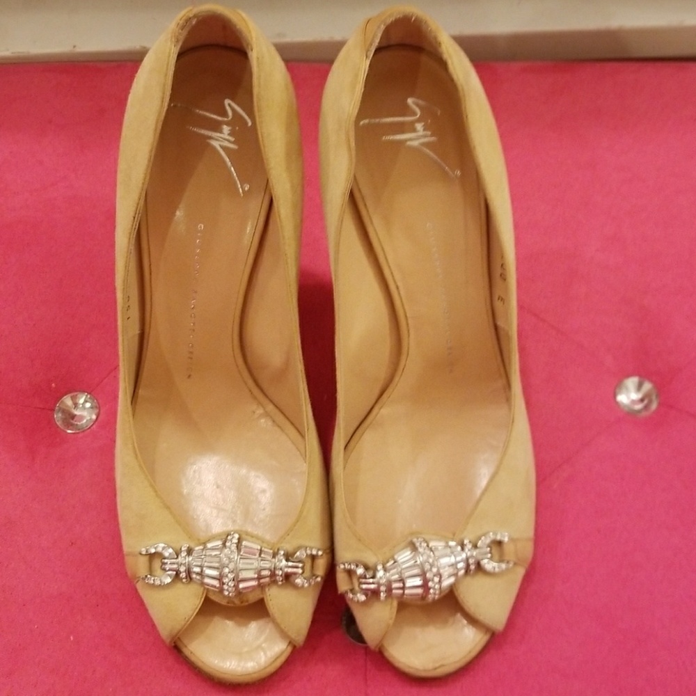 Beige suede shoes